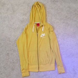 Yellow Nike zip up hoodie